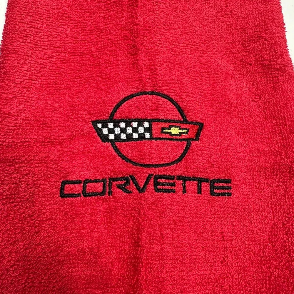 Chevy Corvette Towels Embroidered Hand Towel Set C4 Vette Bathroom Home Decor